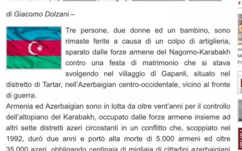 Notizie Geopolitiche posts article on tension on Azerbaijan-Armenia troops contact line